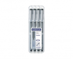 0.1/3/5/7mm Staedtler pigment liner-Deskset of 4 black pens